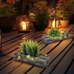Lampe solaire de d�coration pour jardini�re et pot de fleurs pour la maison et le jardin � l'aspect tronc ...