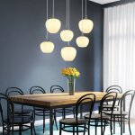 Globo - lampe suspendue pour salle à manger, luminaire suspendu en verre chromé à motif, 6 lampes e27 ... Globo - lampe suspendue pour salle à manger, luminaire suspendu en verre chromé à motif, 6 lampes e27 ...