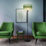 Lampadaire led lampadaire plafonnier lampe de salon vert noir barres de verre, mtal, 7w 806lm blanc ...