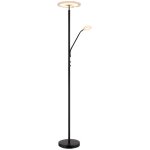 Lampadaire led  intensit variable lampadaire noir avec lampe de lecture flexible, mtal acrylique, ...