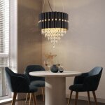 Globo lighting - lampe  suspendre lustre noir lampe  suspendre cristal lampe de table  manger lampe ...