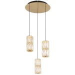 Globo lighting - lampe suspension cristal lampe suspendue 3 flammes led dor antique clair salle  manger ...