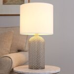 Globo lighting - lampe de table verre textile lampe de chevet lampe de salon lampe de table blanche, ...