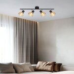 Globo lighting - plafonnier plafonnier salle  manger luminaire noir 4 lumires orientable l 70 cm