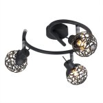 Plafonnier salon gris boule aluminium maille cristal lampe plafonnier spot rond, spots mobiles, 3x g9, ...