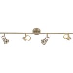 Globo lighting - plafonnier spot barre plafonnier argent luminaire salon avec spots orientables, nickel ...