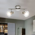 Globo lighting - spot led plafonnier orientable en cristal, 2 flammes l 26 cm salon salle à manger chambre ... Globo lighting - spot led plafonnier orientable en cristal, 2 flammes l 26 cm salon salle à manger chambre ...