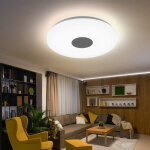 Globo - plafonnier led plafonniers plafonnier de salon de forme ronde, chrome avec abat - jour acrylique, ...