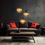 Suspension 3 flammes lampe de table � manger lampe de salon en verre lampe suspendue, verre p�trole, ...