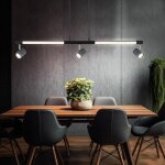 Suspension lampe de salle � manger spot spot plafonnier, m�tal chrom� plastique noir opale, 3x gu10, ...