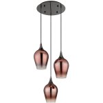 Globo - suspension lampe suspendue plafonnier salle à manger métal verre rouge 3 lampes Globo - suspension lampe suspendue plafonnier salle à manger métal verre rouge 3 lampes