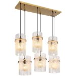 Suspension lampe suspendue plafonnier lampe de salle à manger verre doré 6 lampes Suspension lampe suspendue plafonnier lampe de salle à manger verre doré 6 lampes