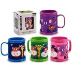 Gobelet en plastique avec anse pour enfants et gar�ons, motif animaux, 350 ml, color�