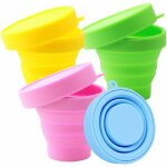 Gobelets pliants de camping, gobelets en silicne pliables, gobelets pliants avec couvercles, gobelets ...