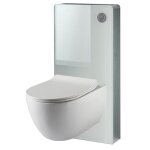 Godart - pack wc suspendu mural en verre blanc et cuvette carénée sans bride ceres Godart - pack wc suspendu mural en verre blanc et cuvette carénée sans bride ceres