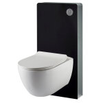 Godart - pack wc suspendu mural en verre noir et cuvette carne sans bride ceres