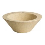 Planetebain - vasque à poser conique en pierre naturelle beige Planetebain - vasque à poser conique en pierre naturelle beige