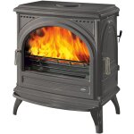 Pole  bois fonte - petit carvin - 9 kw - peint anthracite - thermostat godin 366102