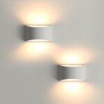 Goeco - lot de 2 appliques murales d&39intrieur, led blanc chaud 7 w, modernes, en pltre, dcoratives, ...