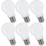 Goeco lot de 6 ampoules led a60 - blanc chaud 3000k - 4w �quivalent 40w - e27 - verre laiteux - �clairage ...