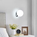 Goeco applique murale design sph�re chrom�e, globe �20 cm, douille e27 (ampoules non incluses), pour ...