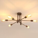 Goeco lustre sputnik industriel 6 lumières e27 plafonnier vintage en metal angle réglable lampe suspension ... Goeco lustre sputnik industriel 6 lumières e27 plafonnier vintage en metal angle réglable lampe suspension ...