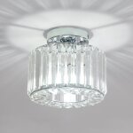 Goeco plafonnier argent en cristal industriel, luminaire e27 lustre suspension design mtal 21cm, eclairage ...