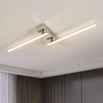 Goeco plafonnier led 2 lumires, rotatif luminaire plafonnier vagues, 15w 1350lm lampe de plafond led ...