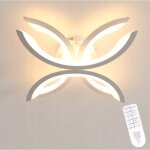 Goeco - plafonnier led en acrylique à pétales incurvés - blanc - 50x50cm - 4 lampes - dimmable - télécommande ... Goeco - plafonnier led en acrylique à pétales incurvés - blanc - 50x50cm - 4 lampes - dimmable - télécommande ...