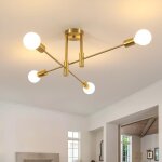 Goeco - plafonnier lustre industriel 4 x e27, plafonnier luminaire industriel en mtal, moderne suspension ...