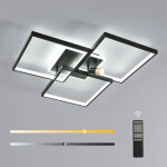 Goeco plaque led moderne, noir sabl�, 56x56 cm, 39w, gradation t�l�command�e 3000 - 6500k (lumi�re r�glable), ...