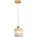 Goeco suspension luminaire  abat - jour en cristal rond moderne, lampe  suspension loft bar e27, cuisine ...