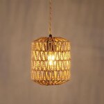 Suspension lustre corde de chanvre, lampe � suspension vintage en m�tal, e27 connecteur de douille, rustique ...