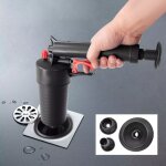 Dboucheur de tuyaux  air comprim avec 4 ventouses, kit de tampon de toilette, dboucheur haute pression, ...