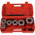 Kit de filetage de tuyau de plomberie - outil de taraudage manuel en acier pour plomberie - avec 6 matrices ...