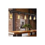 Suspension tubulaire � 5 flammes, style vintage, industriel, lustre en forme de tube d'eau, suspension ...