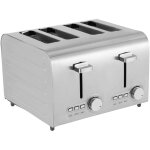 Toaster grille pain en acier inoxydable 4 tranches large fente grille - pain argent 1500w pour la maison ...