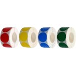Gommettes rondes multicolore 4 rouleaux rouge, jaune, vert, bleu gommettes autocollantes imperm�able ...