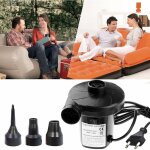 Gonfleur / d�gonfleur �lectrique portable 150 w avec 3 embouts pour matelas, camping, lits, bateaux et ...