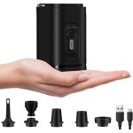 Gonfleur électrique avec 5 buses, mini pompe à air 2 en 1, portable avec port usb, batterie rechargeable ... Gonfleur électrique avec 5 buses, mini pompe à air 2 en 1, portable avec port usb, batterie rechargeable ...