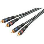 C�ble de connexion st�r�o 2x rca, double blindage, 2 connecteurs cinch 2 connecteurs cinch. longueur ...