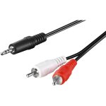 C�ble adaptateur audio aux, jack 3, 5 mm vers prise rca st�r�o, cu, connecteur jack 3, 5 mm (3 broches, ...