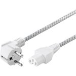 Goobay - c�ble de raccordement pour appareils chauds, 2 m, blanc - argent�, fiche � contact de protection ...