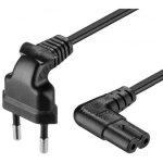 Goobay - c�ble de raccordement avec europlug, coud�, 3 m, noir, europlug (type c, cee 7 / 16) 90� prise ...