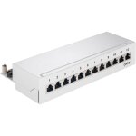 Goobay - cat 6 panneau de brassage mini / bureau, 12 ports (1 u), stp schermato, gris. version couleur ...