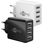 Goobay - chargeur multiport usb - a (30 w) blanc, 4x ports usb - a. version couleur blanc