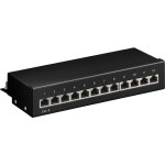 Goobay - cat 6 panneau de brassage mini / bureau, 12 ports (1 u), stp schermato, noir. version couleur ...