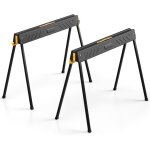 Goplus lot de 2 chevalets de sciage pliants, tr�teaux repliable en m�tal, chandelle avec 4 crochets amovibles, ...
