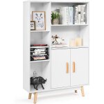Goplus armoire de rangement au sol, bibliotheque meuble de rangement avec cube de rangement, casier inclus ...