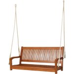Goplus balancelle de jardin a 2 places en acacia, chaise de balancoire avec siege en s, accoudoirs courbes, ...